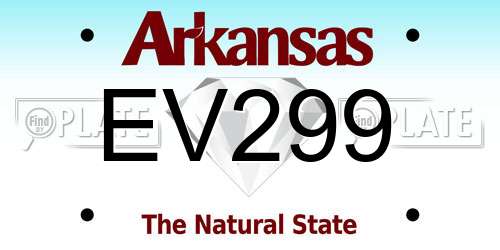 EV299 Arkansas License Plate