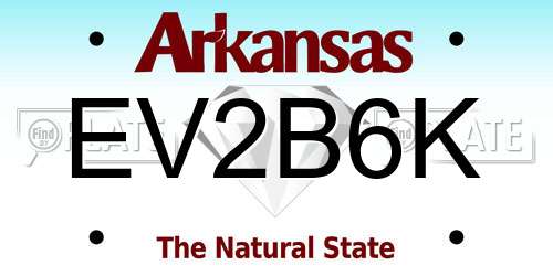 EV2B6K Arkansas License Plate