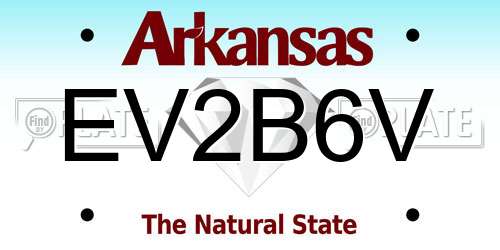 EV2B6V Arkansas License Plate