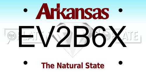 EV2B6X Arkansas License Plate