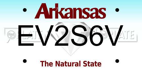 EV2S6V Arkansas License Plate