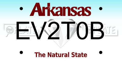 EV2T0B Arkansas License Plate