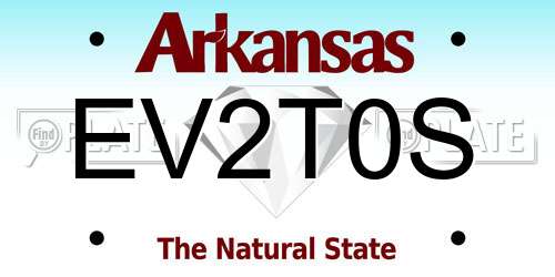 EV2T0S Arkansas License Plate