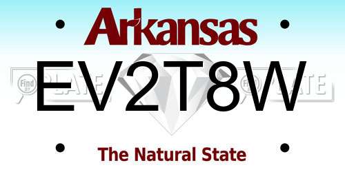 EV2T8W Arkansas License Plate