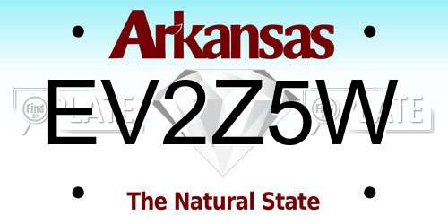 EV2Z5W Arkansas License Plate