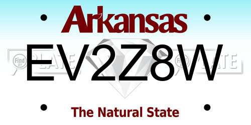 EV2Z8W Arkansas License Plate