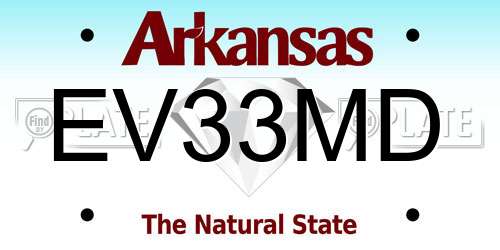 EV33MD Arkansas License Plate