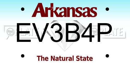 EV3B4P Arkansas License Plate