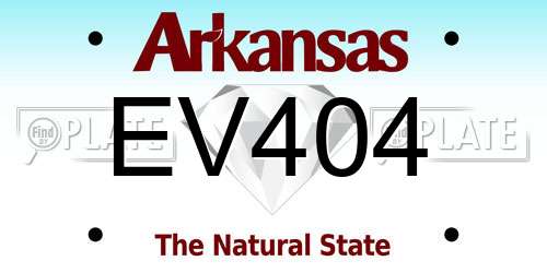 EV404 Arkansas License Plate
