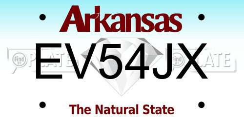 EV54JX Arkansas License Plate