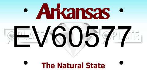 EV60577 Arkansas License Plate