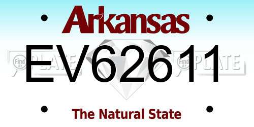 EV62611 Arkansas License Plate