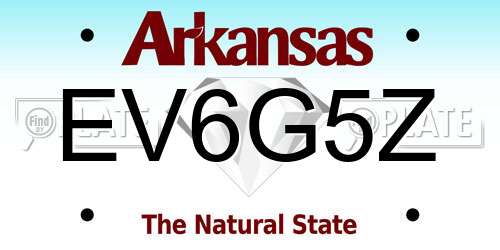 EV6G5Z Arkansas License Plate