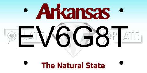 EV6G8T Arkansas License Plate
