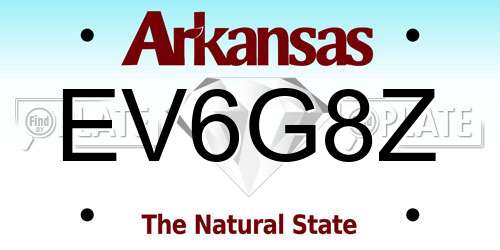 EV6G8Z Arkansas License Plate