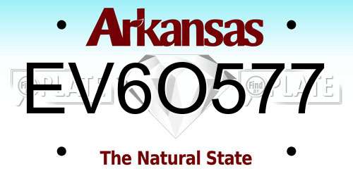 EV6O577 Arkansas License Plate