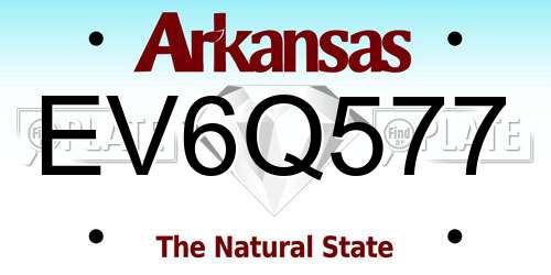 EV6Q577 Arkansas License Plate