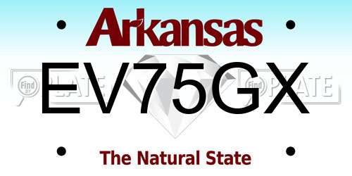 EV75GX Arkansas License Plate