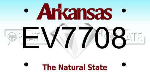 EV7708 Arkansas License Plate