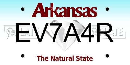 EV7A4R Arkansas License Plate