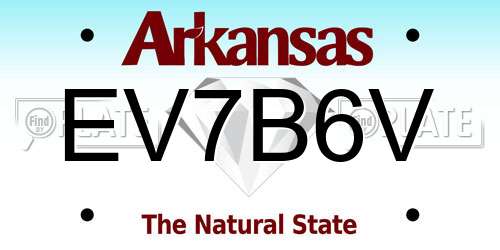 EV7B6V Arkansas License Plate