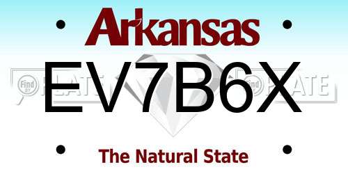 EV7B6X Arkansas License Plate