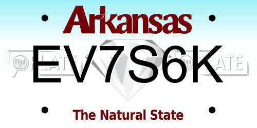 EV7S6K Arkansas License Plate