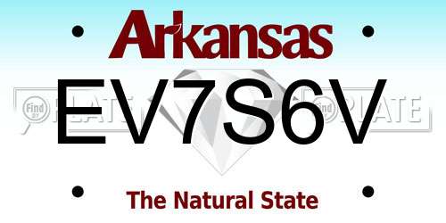 EV7S6V Arkansas License Plate
