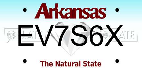 EV7S6X Arkansas License Plate