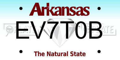 EV7T0B Arkansas License Plate