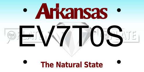 EV7T0S Arkansas License Plate