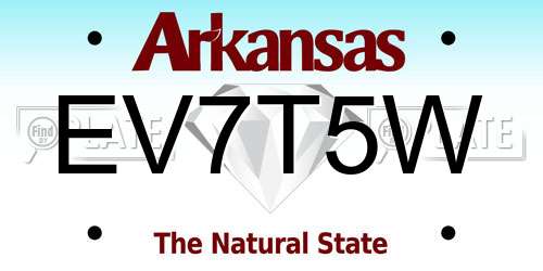 EV7T5W Arkansas License Plate