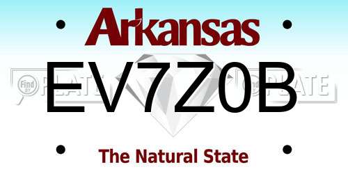 EV7Z0B Arkansas License Plate