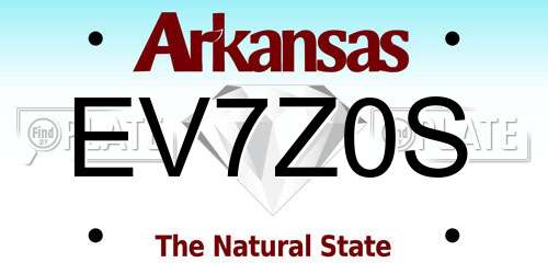 EV7Z0S Arkansas License Plate