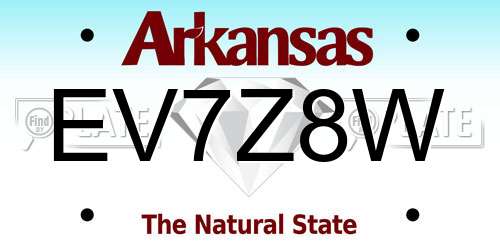 EV7Z8W Arkansas License Plate