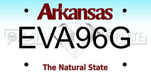 EVA96G Arkansas License Plate