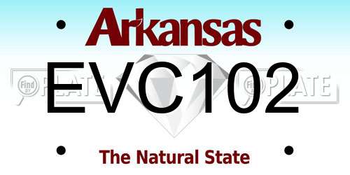EVC102 Arkansas License Plate