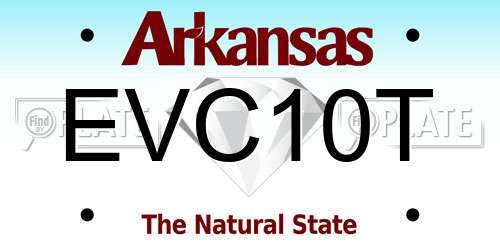 EVC10T Arkansas License Plate