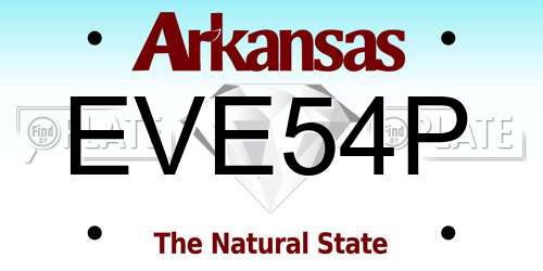 EVE54P Arkansas License Plate