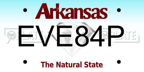 EVE84P Arkansas License Plate