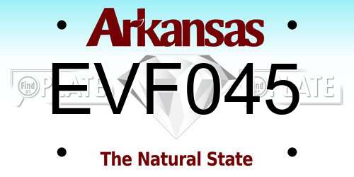 EVF045 Arkansas License Plate