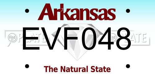 EVF048 Arkansas License Plate