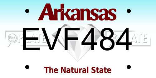 EVF484 Arkansas License Plate