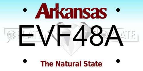 EVF48A Arkansas License Plate