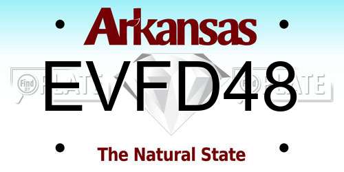 EVFD48 Arkansas License Plate