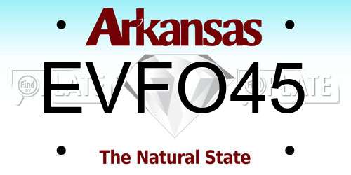 EVFO45 Arkansas License Plate