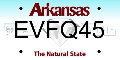 EVFQ45 Arkansas License Plate