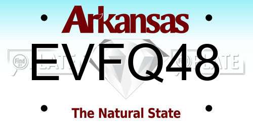 EVFQ48 Arkansas License Plate