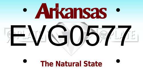 EVG0577 Arkansas License Plate