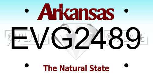 EVG2489 Arkansas License Plate